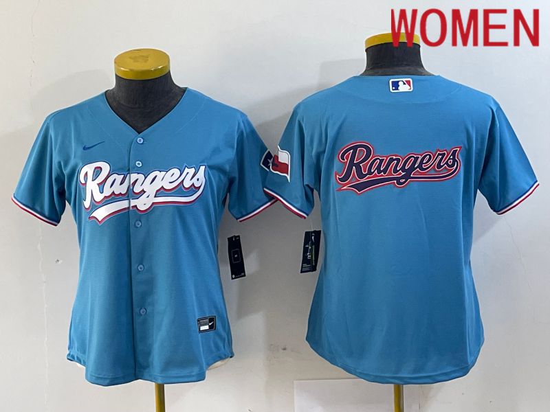 Women Texas Rangers Blank Blue Game Nike 2024 MLB Jersey style 5->->Women Jersey